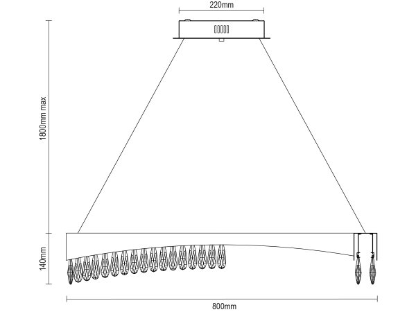 AURORA hängender Kristallkronleuchter 800 - V30077 9