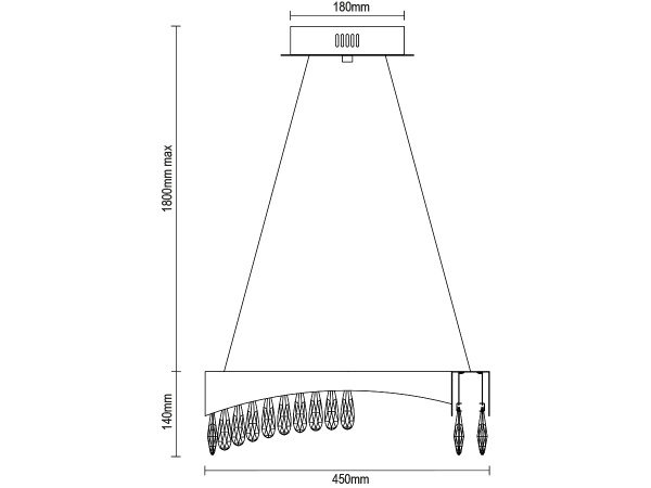 AURORA hängender Kristallkronleuchter 450 - V30075 7