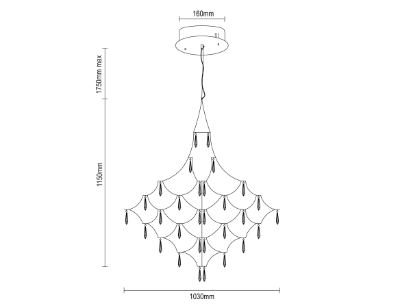 JOYA Kristall-Hängeleuchte 1030 – V40095S 9