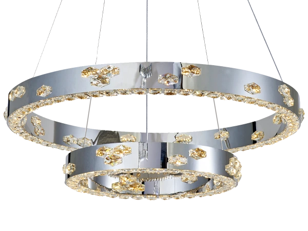 CLARIS hängender Kristallkronleuchter 800+480 - V30006 5