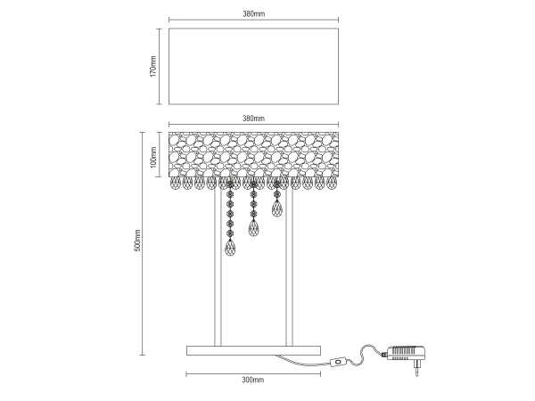 SARITA Kristall-Tischlampe 500 – V30147 6