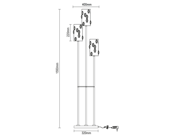 CLARIS Kristall-Stehleuchte - V30012 10