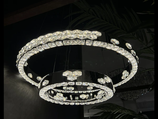 CLARIS hängender Kristallkronleuchter 800+480 - V30006 4