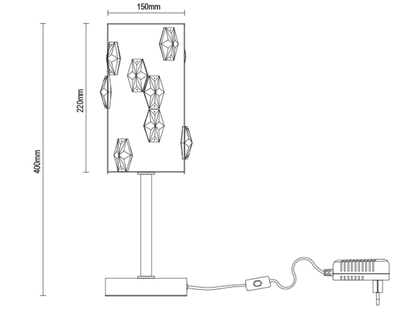 CLARIS Tischleuchte aus Kristall - V30011 7