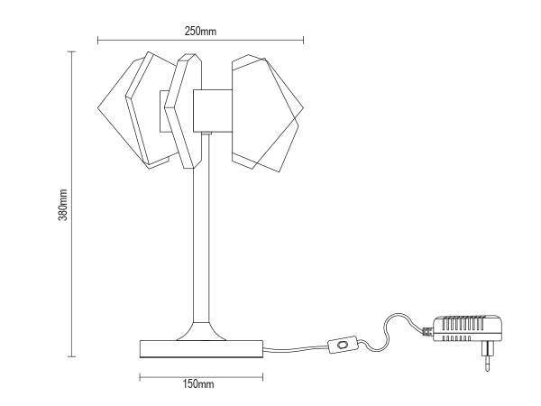 PIKASO Tischleuchte aus Kristall 380 - V30026 10