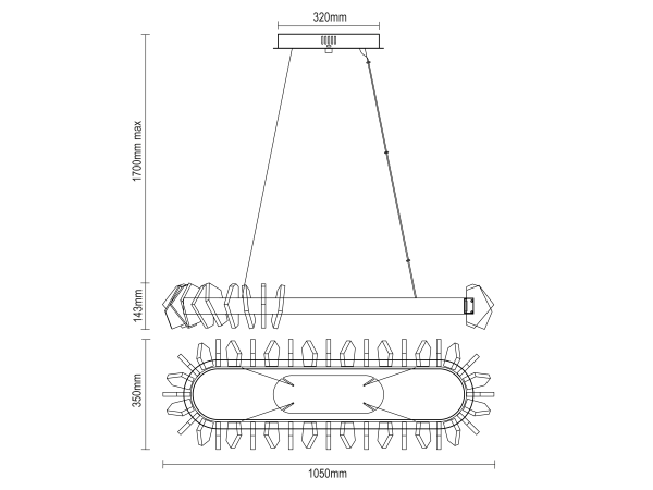 PIKASO hängende Kristallkronleuchter 1050 - V30021 15