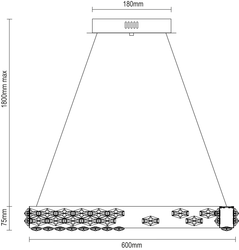 CLARIS hängende Kristallkronleuchter 600 - V30004 6