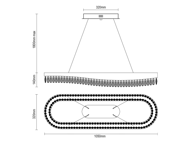 AURORA hängender Kristallkronleuchter 1050 - V30072 7