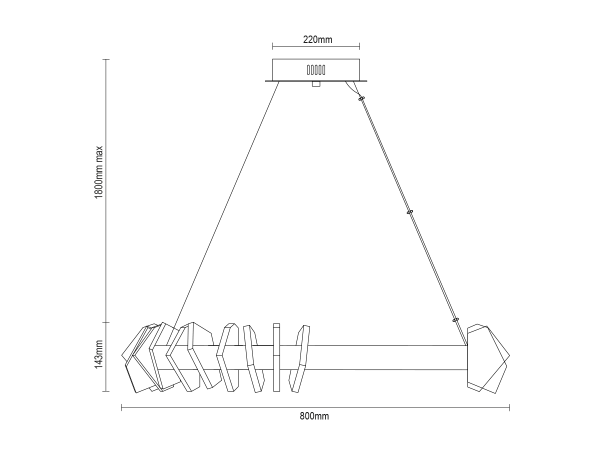 PIKASO hängender Kristallkronleuchter 800 - V30024 13