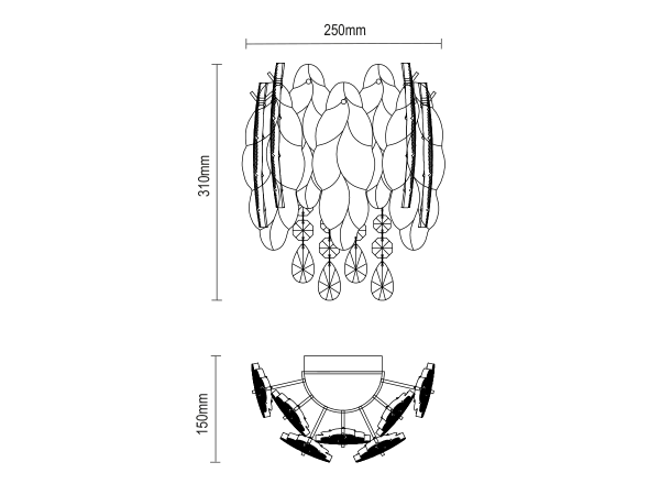GURU Wandleuchte aus Kristall 250x310 - V20104 11