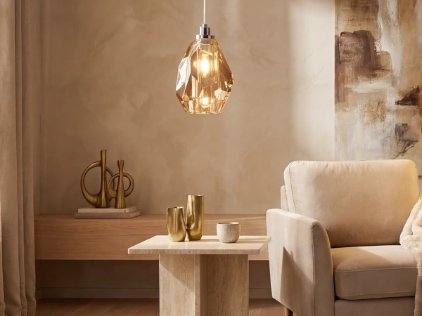 DIAMOR AMBER Kristall-Hängelampe - V30052 2