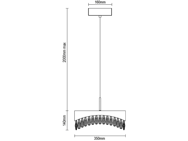 AURORA hängender Kristallkronleuchter 350 - V30074 8