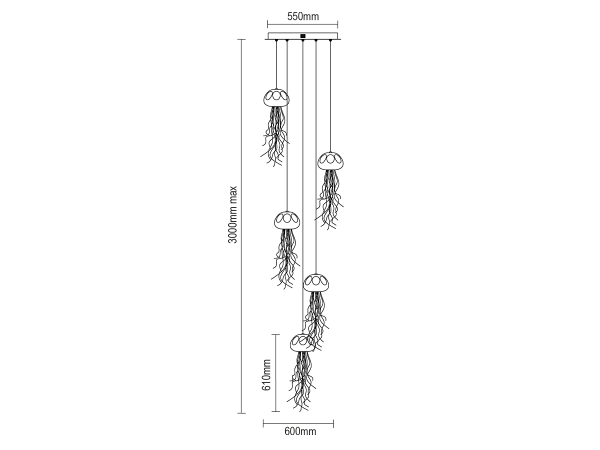 MEDUSA hängende Kristallkronleuchter - V30061 8