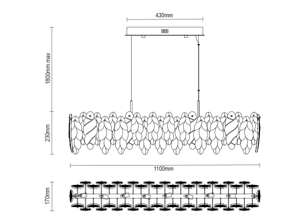 CHOREO Hängekronleuchter 1100x170 - V20111 9