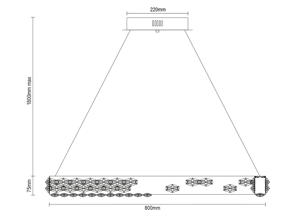 CLARIS hängender Kristallkronleuchter 800 - V30005 6