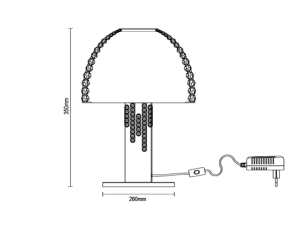KATRIA Tischleuchte aus Kristall 350 - V30046 9