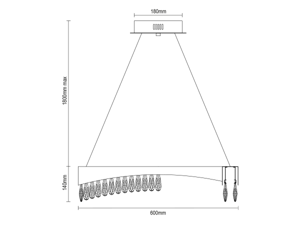 AURORA hängende Kristallkronleuchter 600 - V30076 8